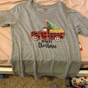 A grey medium Christmas shirt